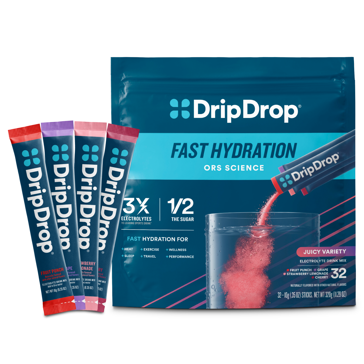 dripdrop-juicy-variety-pack-electrolyte-powder-8-oz-sticks-32-count-m1 Juicy_Variety_-_32ct_-_Transparent.png