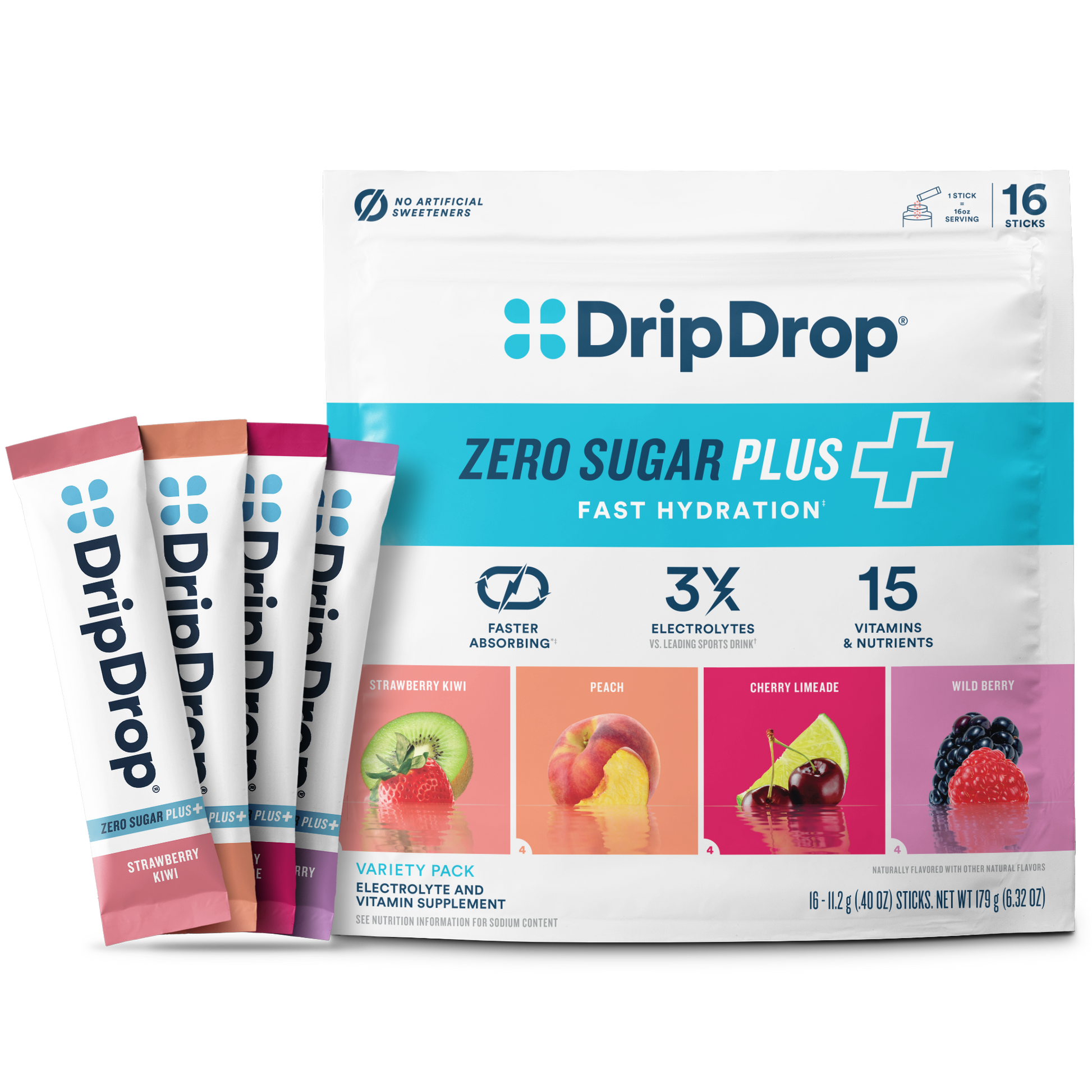 dripdrop-zero-sugar-plus-strawberry-kiwi-peach-cherry-limeade-wild-berry-16-oz-sticks-16-count-q4 Pouch_16ct_Front16ozSticks_VSPlus_Variety_B.png